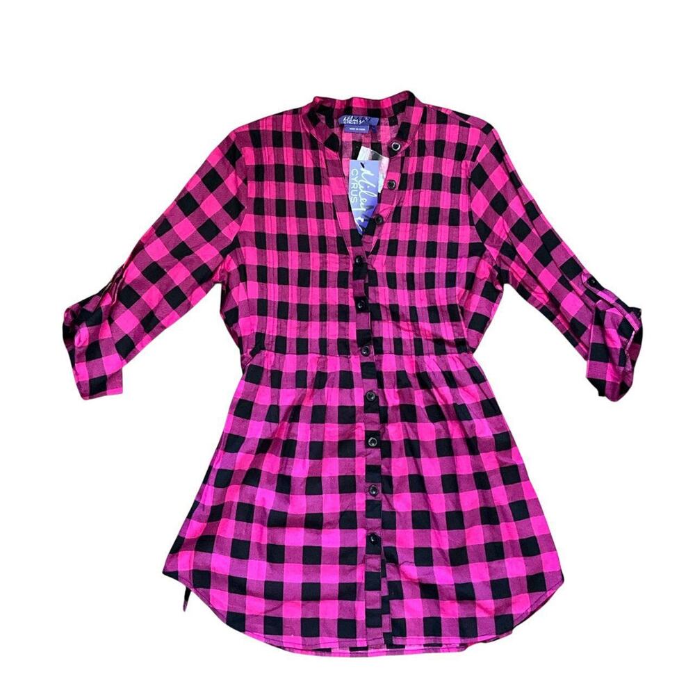 Miley Cyrus & Max Azria Pink and Black Flannel: Y2K, 2000s
